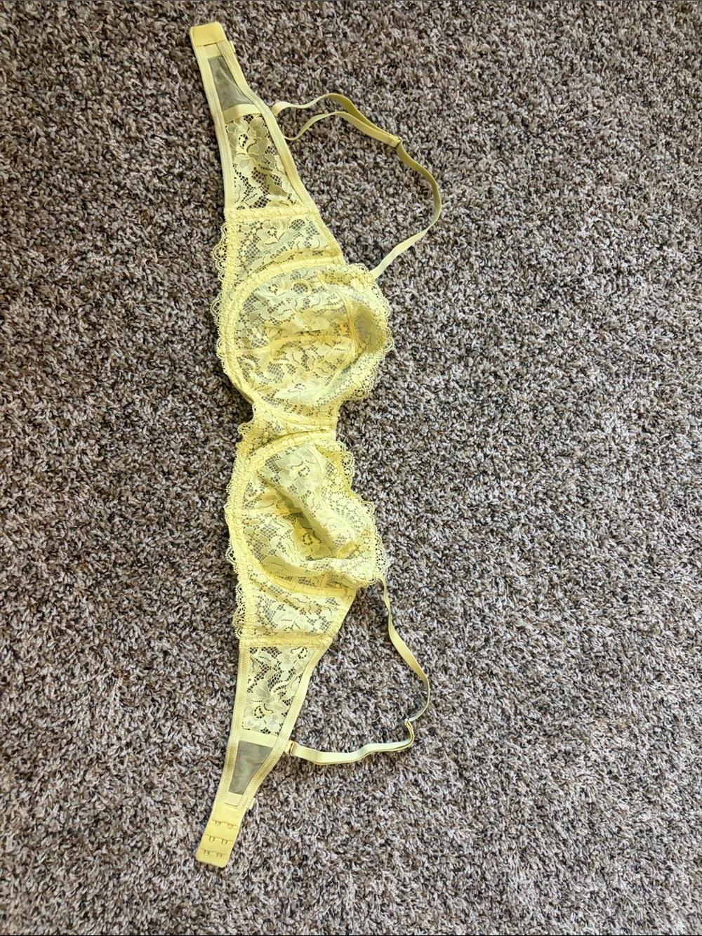 Free People Yellow Lace Underwire Bra